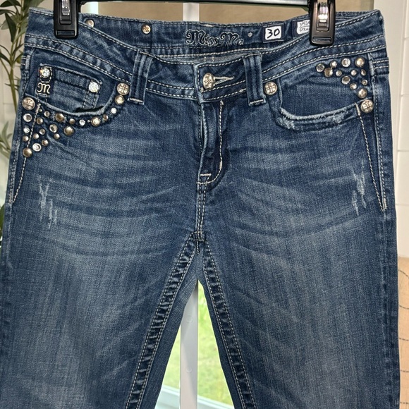 Miss Me Straight Leg Designer Jeans with Embellishment’s, Size 30 - Picture 2 of 8